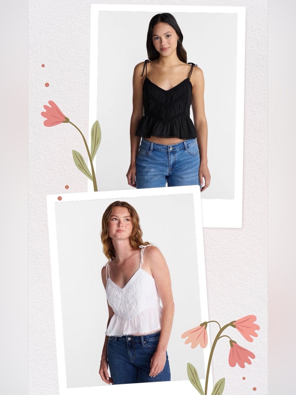 Lace Peplum Tank Set